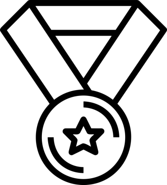 Kazanan Siyah ve Beyaz Logo Simgesi Markalaşma ve Tasarım için PNG Biçiminde