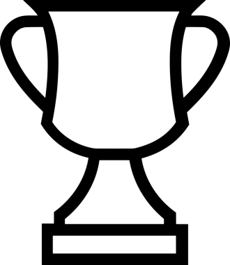 Kazanan Siyah ve Beyaz Logo Simgesi Markalaşma ve Tasarım için PNG Biçiminde