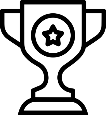 Kazanan Siyah ve Beyaz Logo Simgesi Markalaşma ve Tasarım için PNG Biçiminde