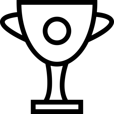 Kazanan Siyah ve Beyaz Logo Simgesi Markalaşma ve Tasarım için PNG Biçiminde