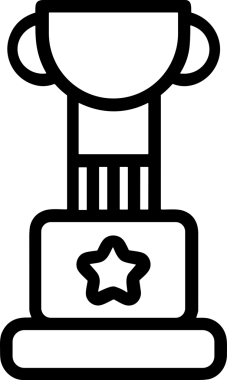 Kazanan Siyah ve Beyaz Logo Simgesi Markalaşma ve Tasarım için PNG Biçiminde