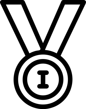 Kazanan Siyah ve Beyaz Logo Simgesi Markalaşma ve Tasarım için PNG Biçiminde