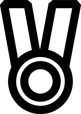 Kazanan Siyah ve Beyaz Logo Simgesi Markalaşma ve Tasarım için PNG Biçiminde