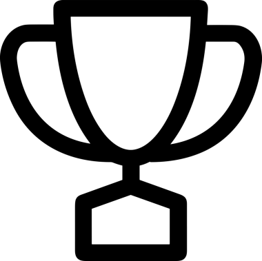 Kazanan Siyah ve Beyaz Logo Simgesi Markalaşma ve Tasarım için PNG Biçiminde