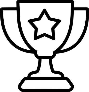 Kazanan Siyah ve Beyaz Logo Simgesi Markalaşma ve Tasarım için PNG Biçiminde