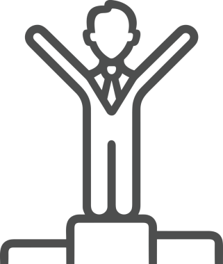 Kazanan Siyah ve Beyaz Logo Simgesi Markalaşma ve Tasarım için PNG Biçiminde