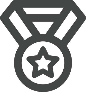 Kazanan Siyah ve Beyaz Logo Simgesi Markalaşma ve Tasarım için PNG Biçiminde