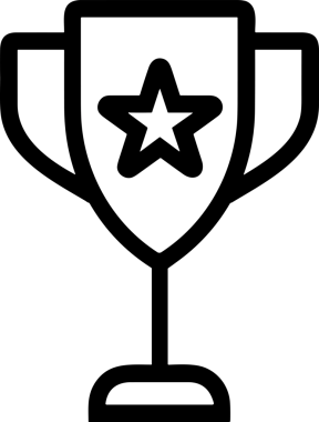 Kazanan Siyah ve Beyaz Logo Simgesi Markalaşma ve Tasarım için PNG Biçiminde