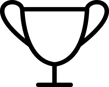 Kazanan Siyah ve Beyaz Logo Simgesi Markalaşma ve Tasarım için PNG Biçiminde