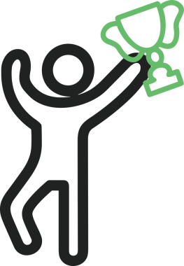 Kazanan Siyah ve Beyaz Logo Simgesi Markalaşma ve Tasarım için PNG Biçiminde