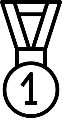 Kazanan Siyah ve Beyaz Logo Simgesi Markalaşma ve Tasarım için PNG Biçiminde