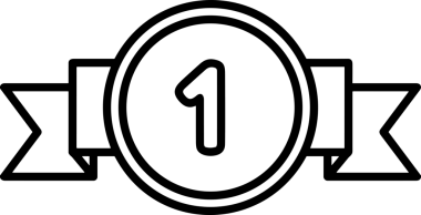 Kazanan Siyah ve Beyaz Logo Simgesi Markalaşma ve Tasarım için PNG Biçiminde