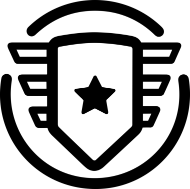 Kazanan Siyah ve Beyaz Logo Simgesi Markalaşma ve Tasarım için PNG Biçiminde