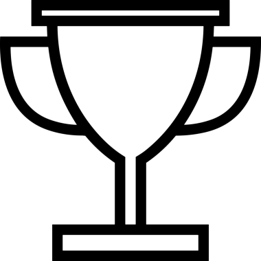 Kazanan Siyah ve Beyaz Logo Simgesi Markalaşma ve Tasarım için PNG Biçiminde