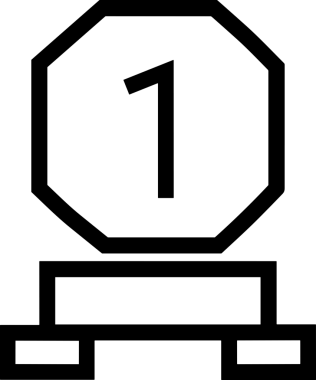 Kazanan Siyah ve Beyaz Logo Simgesi Markalaşma ve Tasarım için PNG Biçiminde