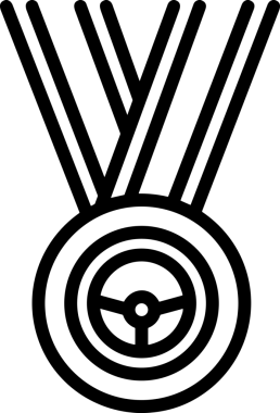 Kazanan Siyah ve Beyaz Logo Simgesi Markalaşma ve Tasarım için PNG Biçiminde