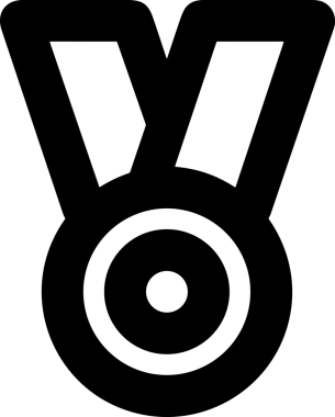 Kazanan Siyah ve Beyaz Logo Simgesi Markalaşma ve Tasarım için PNG Biçiminde