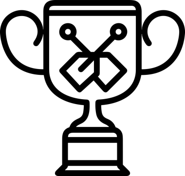 Kazanan Siyah ve Beyaz Logo Simgesi Markalaşma ve Tasarım için PNG Biçiminde