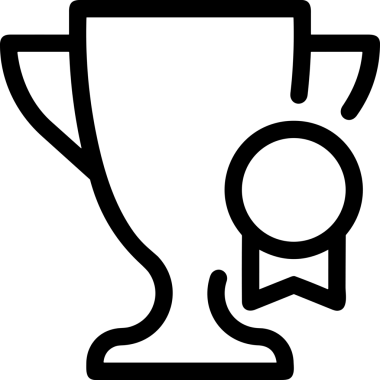 Kazanan Siyah ve Beyaz Logo Simgesi Markalaşma ve Tasarım için PNG Biçiminde