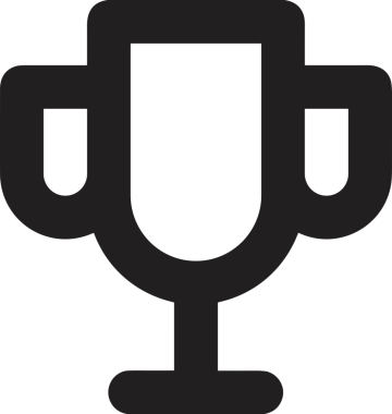 Kazanan Siyah ve Beyaz Logo Simgesi Markalaşma ve Tasarım için PNG Biçiminde