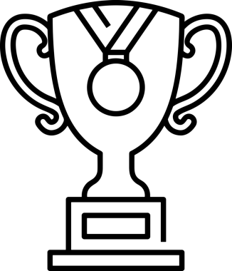Kazanan Siyah ve Beyaz Logo Simgesi Markalaşma ve Tasarım için PNG Biçiminde