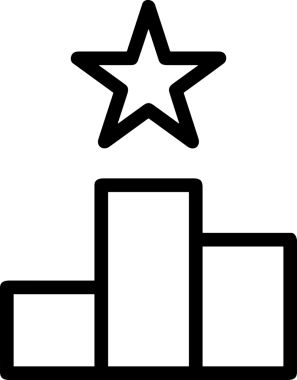 Kazanan Siyah ve Beyaz Logo Simgesi Markalaşma ve Tasarım için PNG Biçiminde