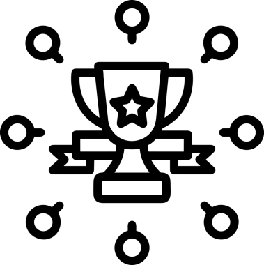 Kazanan Siyah ve Beyaz Logo Simgesi Markalaşma ve Tasarım için PNG Biçiminde