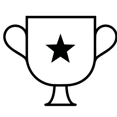 Kazanan Siyah ve Beyaz Logo Simgesi Markalaşma ve Tasarım için PNG Biçiminde
