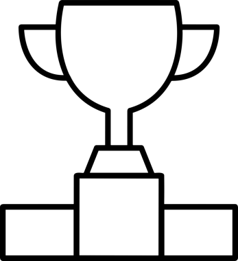 Kazanan Siyah ve Beyaz Logo Simgesi Markalaşma ve Tasarım için PNG Biçiminde