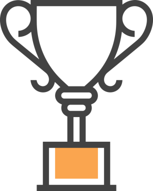 Kazanan Siyah ve Beyaz Logo Simgesi Markalaşma ve Tasarım için PNG Biçiminde