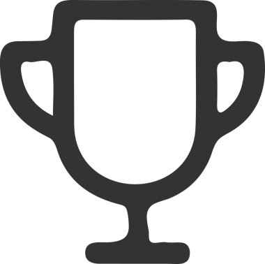 Kazanan Siyah ve Beyaz Logo Simgesi Markalaşma ve Tasarım için PNG Biçiminde