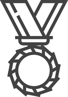 Kazanan Siyah ve Beyaz Logo Simgesi Markalaşma ve Tasarım için PNG Biçiminde