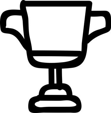 Kazanan Siyah ve Beyaz Logo Simgesi Markalaşma ve Tasarım için PNG Biçiminde