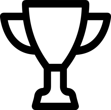 Kazanan Siyah ve Beyaz Logo Simgesi Markalaşma ve Tasarım için PNG Biçiminde