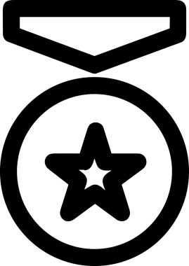 Kazanan Siyah ve Beyaz Logo Simgesi Markalaşma ve Tasarım için PNG Biçiminde