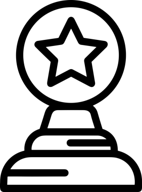 Kazanan Siyah ve Beyaz Logo Simgesi Markalaşma ve Tasarım için PNG Biçiminde