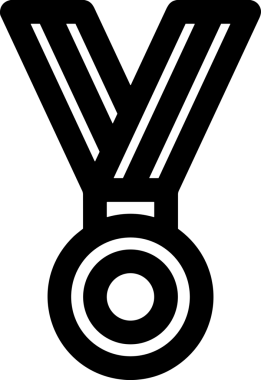 Kazanan Siyah ve Beyaz Logo Simgesi Markalaşma ve Tasarım için PNG Biçiminde