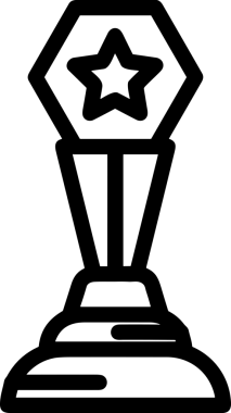 Kazanan Siyah ve Beyaz Logo Simgesi Markalaşma ve Tasarım için PNG Biçiminde