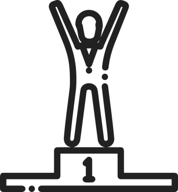 Kazanan Siyah ve Beyaz Logo Simgesi Markalaşma ve Tasarım için PNG Biçiminde