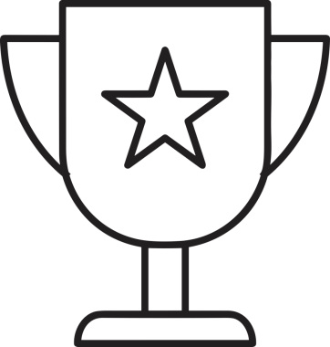 Kazanan Siyah ve Beyaz Logo Simgesi Markalaşma ve Tasarım için PNG Biçiminde