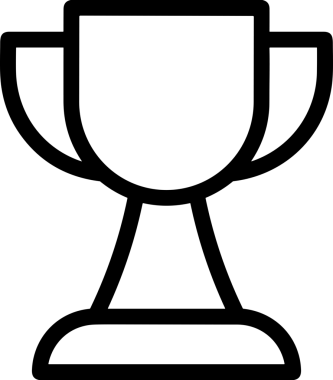 Kazanan Siyah ve Beyaz Logo Simgesi Markalaşma ve Tasarım için PNG Biçiminde