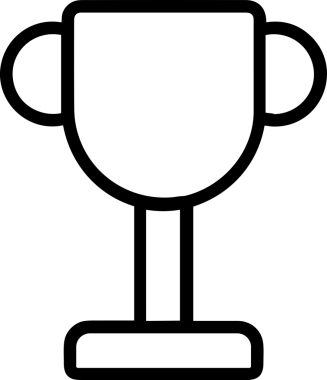 Kazanan Siyah ve Beyaz Logo Simgesi Markalaşma ve Tasarım için PNG Biçiminde