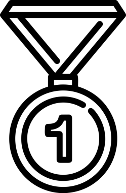 Kazanan Siyah ve Beyaz Logo Simgesi Markalaşma ve Tasarım için PNG Biçiminde