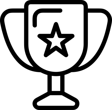 Kazanan Siyah ve Beyaz Logo Simgesi Markalaşma ve Tasarım için PNG Biçiminde