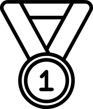 Kazanan Siyah ve Beyaz Logo Simgesi Markalaşma ve Tasarım için PNG Biçiminde