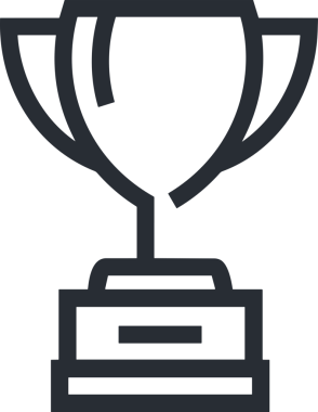 Kazanan Siyah ve Beyaz Logo Simgesi Markalaşma ve Tasarım için PNG Biçiminde