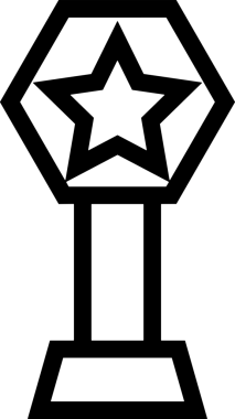Kazanan Siyah ve Beyaz Logo Simgesi Markalaşma ve Tasarım için PNG Biçiminde