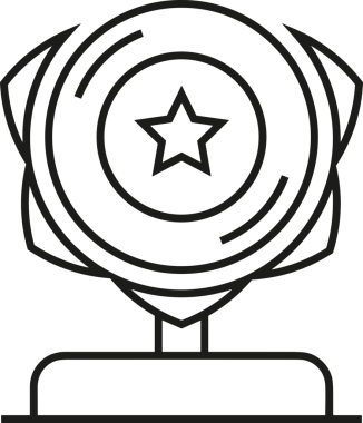 Kazanan Siyah ve Beyaz Logo Simgesi Markalaşma ve Tasarım için PNG Biçiminde