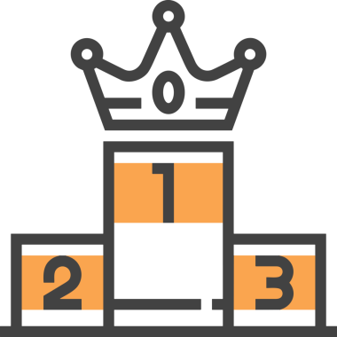 Kazanan Siyah ve Beyaz Logo Simgesi Markalaşma ve Tasarım için PNG Biçiminde