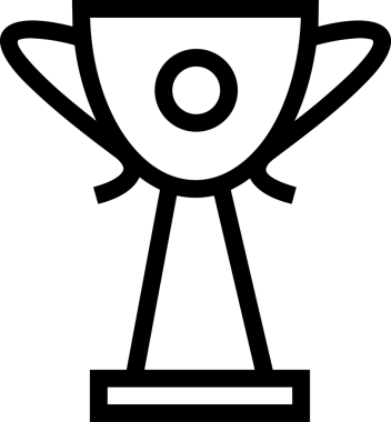 Kazanan Siyah ve Beyaz Logo Simgesi Markalaşma ve Tasarım için PNG Biçiminde